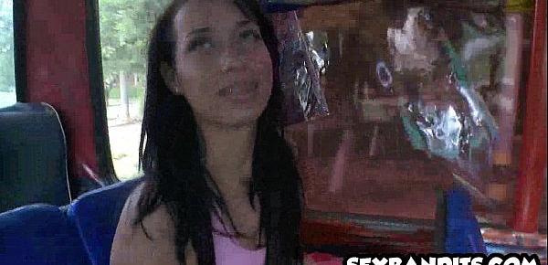  Petite Latina teen babe gets fucked on a bus 18